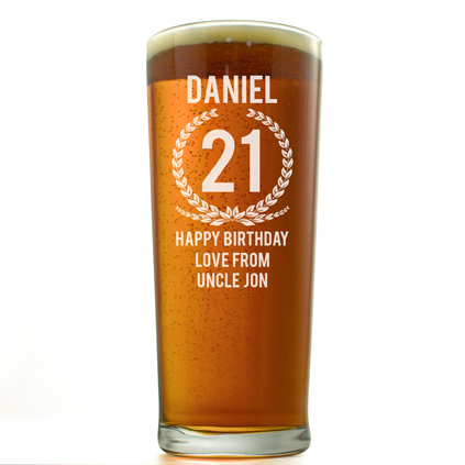 Personalised Pint Glass Any Age