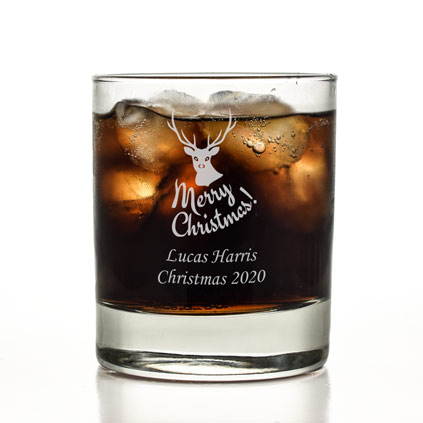 Christmas  Whiskey Glass